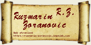 Ruzmarin Zoranović vizit kartica